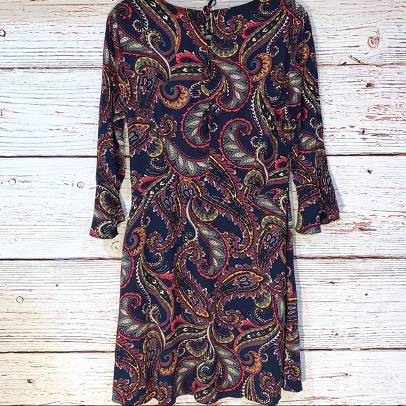 Banana Republic Paisley Ruffle Sleeve Dress Size 8 - Picture 2 of 9